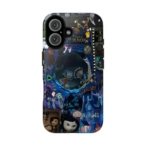 Movie Collage Phone Case – Portal Scene, Button-Eyed Characters & Gothic Fantasy Aesthetic for iPhone 16–11 Pro Max, Galaxy S25–S21 Ultra