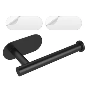 Stainless Steel Toilet Paper Holder, 1 Count Wall Mounted Adhesive Tissue Rack, Summer Gift Ideas, Bathroom Storage Organizer, Bathroom Accessory