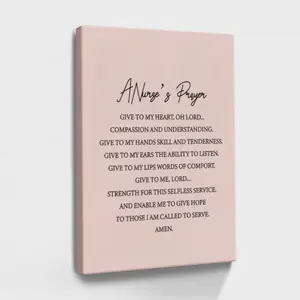 Minimalist Inspirational Wall Art, Motivational Quote, Girl Apartment Artwork A Nurse's Prayer - Minimalist, Classic, Timeless, Poetic Style, Wall Decor Poster for Room, Wood Framed Canvas Painting Photo Ornaments Artwork Gifts 1pc