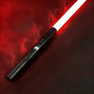 JQTOYD Lightsabers 1 Pack Heavy Dueling Lightsabers with RGB 3 Sound Modes & Vibration, 2-in-1 Rechargeable Double Bladed Light Sabers for Adults Kids Cosplay Halloween, Birthday Gift