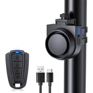 ONVIAN Wireless Bike Alarm with Remote, 115dB Loud Bicycle Anti Theft Alarm Vibration Motion Sensor System, USB-C Rechargeable Bike Alarms for Ebikes, Motorcycle, Scooter, Car, IPX5 Waterproof