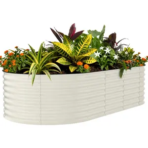 Garvee Galvanized Metal Raised Garden Beds in Multiple Sizes (up to 8x4x2 ft) for Outdoor Use, Durable and Easy to Assemble Planter Boxes with Open Bottom for Drainage and Aeration, Ideal for Flowers, Herbs, and Vegetables