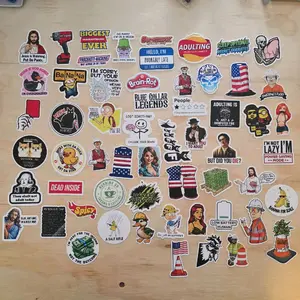 58pcs Everyday/ HardHard Sticker Pack, High-Quality Laminated Trades Stickers, USA Made, Durable Vinyl, Versatile Application, Pro  ud Blue Collar, Hard Hat Stickers