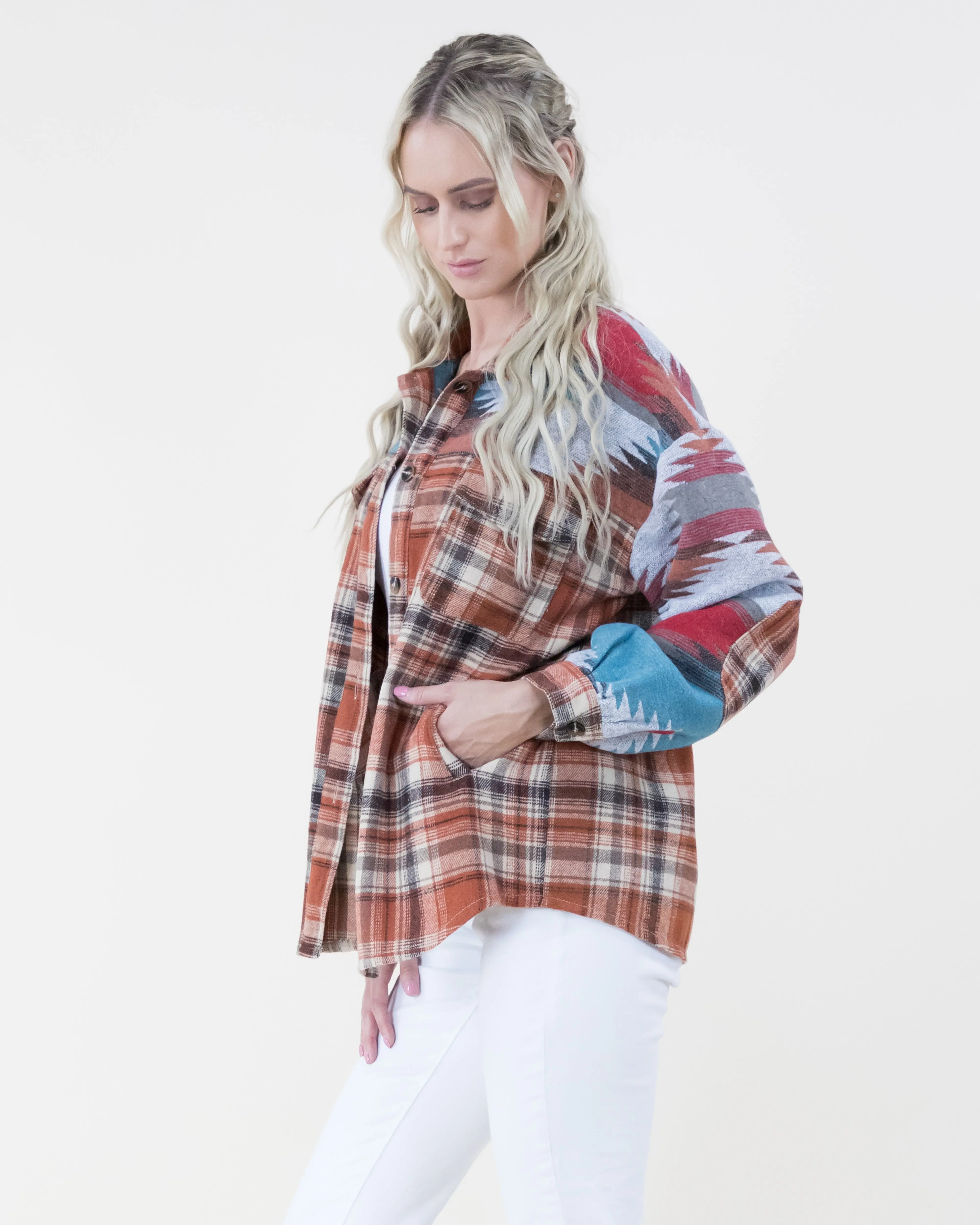 Western Plaid Print Shacket Western Plaid Print Shacket