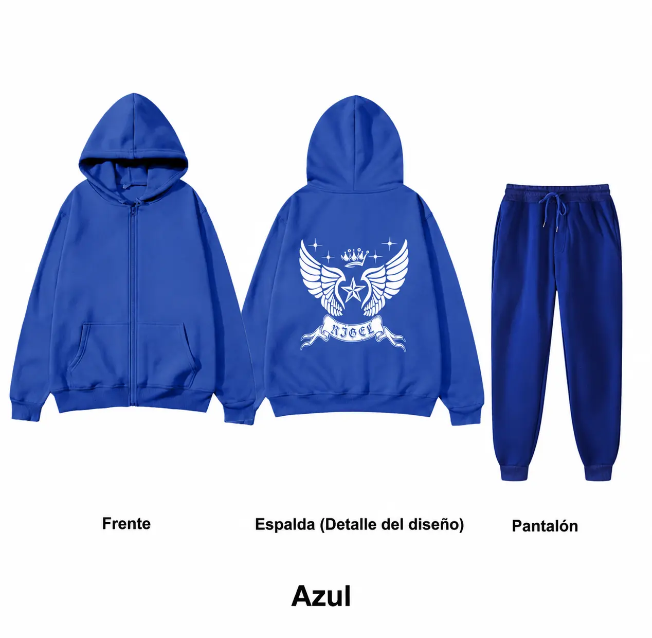 Conjunto de sudadera y pantalon con cremallera y diseno en la parte trasera 100% poliester unisex ideal para otono e invierno  Womenswear Clothes Long Sleeve Trouser Gamis