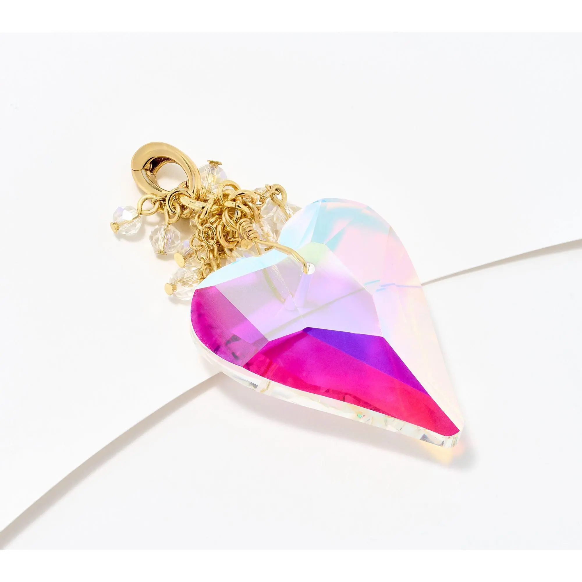 Kirks Folly Aphrodite Crystal Heart Open Ring Charm