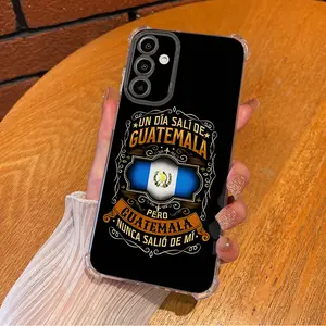 One Day I Set Out From Guatemala Patriotic Text Design Aesthetic TPU Casing For SAMSUNG GALAXY A14A15A16A25A26A34A35A36A53A54A55A56 4G5G 30XL1443 Four Corners Transparent Soft Silicone TPU Gift Shockproof Anti-Drop Phone Cases Shell Cover