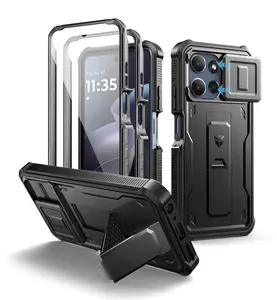 Dexnor for Motorola Moto G-Power-5G-2026/ Moto G-Power-5G-2025 Case, [2 Front Frame] [Built-in Magnetic Slide Camera Cover & Kickstand] Heavy Duty Shockproof Phone Case with Screen Protector