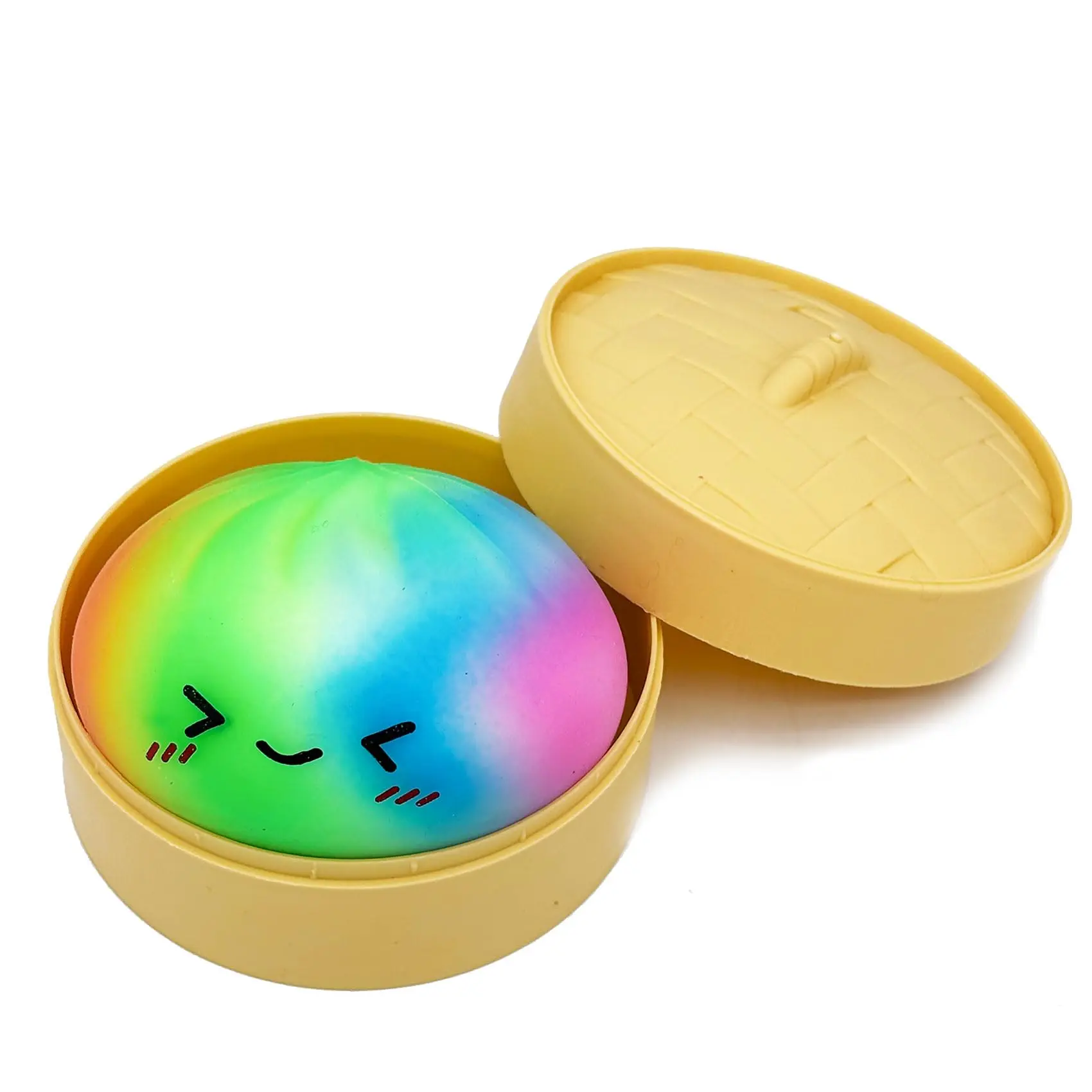Galaxy Mini Dumpling Squishy Toy with Steamer Case, Squeeze Dough Stress Ball, Real Dumpling Squishies for Fidget Sensory Anxiety Relief, Travel Calming Gift Accessory