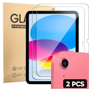 2-Pack iPad A16 11th/10th Gen 2022 Protective Screen Protector, Anti-Scratch Tempered Glass, HD Clear Bubble-Free, Compatible with Apple Pencil