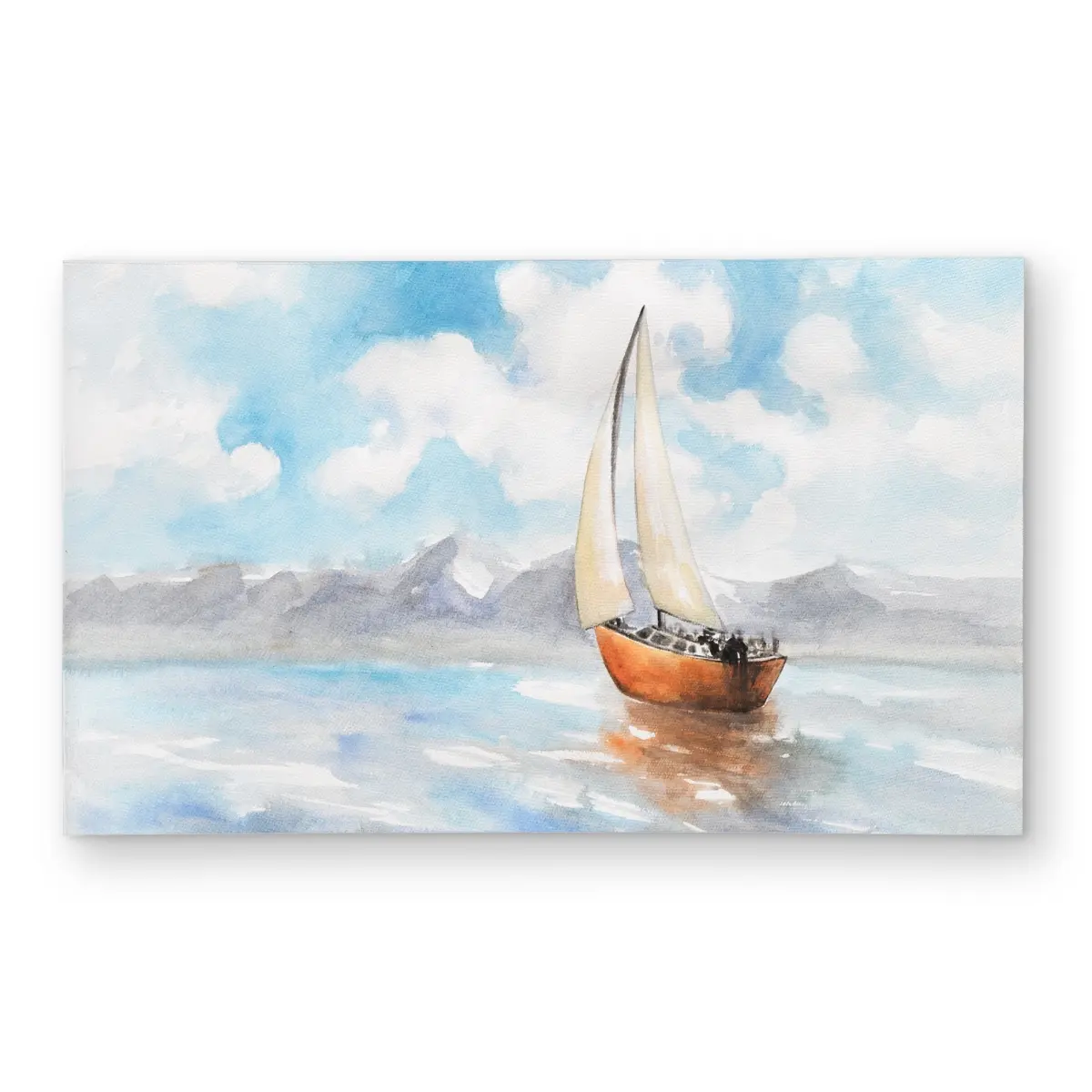 Begin Home Decor C1ROAR35ON120X 3 x 5 ft. Sailboat Landscape Rug - Waves Transportation Outdoor Decor - Rectangle