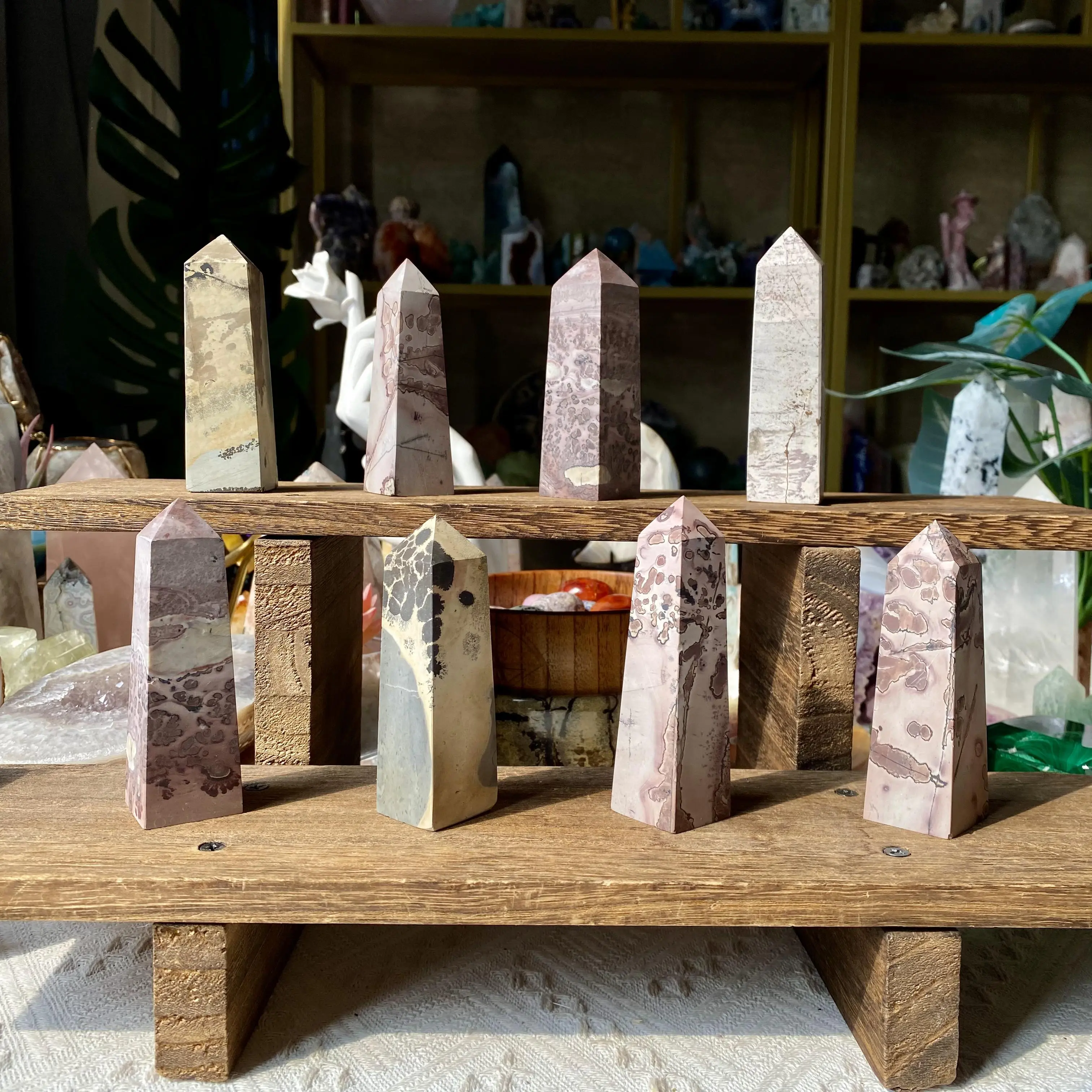 Natural Crystal Picture Jasper Point Collection