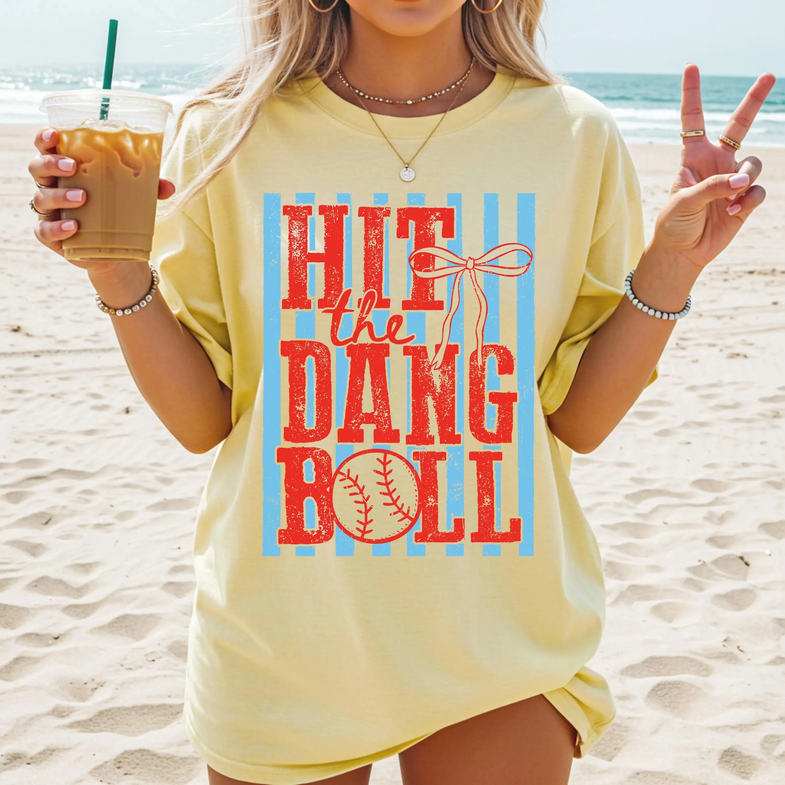 Hit the Dang Ball - Comfort Colors, Baseball Lover, Sports Mom Tee, Baseball Game Trendy Baseball T-Shirt