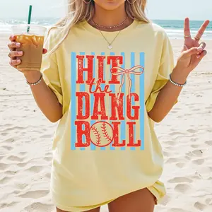 Hit the Dang Ball - Comfort Colors, Baseball Lover, Sports Mom Tee, Baseball Game Trendy Baseball T-Shirt