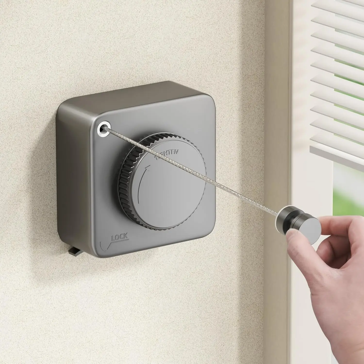Adjustable Indoor Outdoor Clothesline, Stainless Steel Wall Mounted Line, Non-Sagging Laundry Rope for Home & Garden Use, Wall Mounted Clotheslines, Home Goods