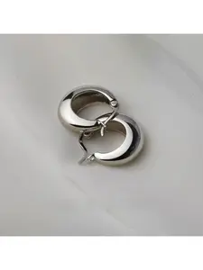 Vintage round earrings, plain hoop earrings, geometric earrings, women's earrings