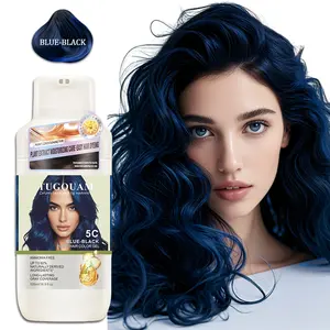 Quick-acting blue-black hair dye shampoo, semi-permanentinstant coverage, root coverage, natural shampoo, rich floralfragrance, large capacity, 16.9 0z/500 ml Haircare Instant Black Hair Dye Shampoo