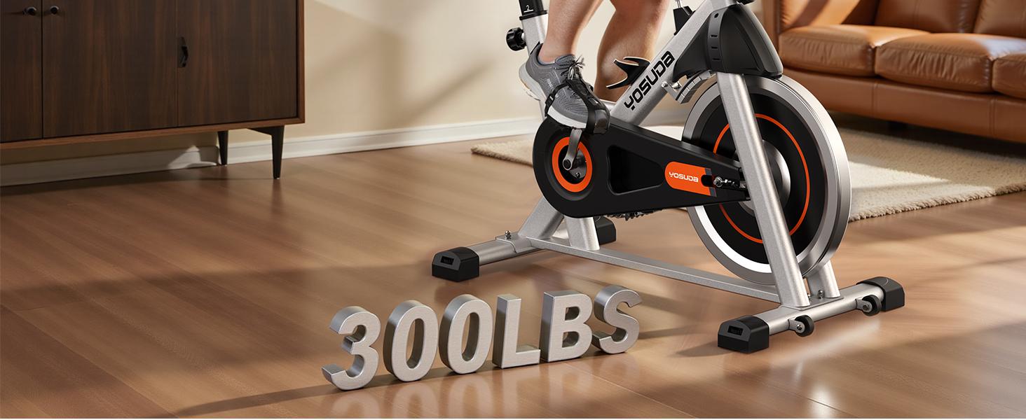 YOSUDA Exercise Bike, Brake Pad Stationary Bike for Home with Exclusive App, Magnetic Indoor Cycling Bike with 300 lb Weight Capacity, Low Noise, Tablet Holder and Fitness Courses