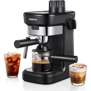 Espresso Machine 6 Bar, Rich Crema Coffee Maker, Auto Pressure Relief, Compact Home Coffee Brewer Machine, Black