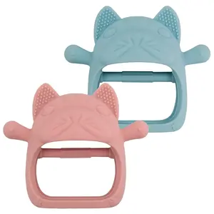 Baby Hand Teether Mitten Toys - 100% Food Grade Silicone Chew Toys,for 0-6Month Sucking Needs,Easy-to-Hold