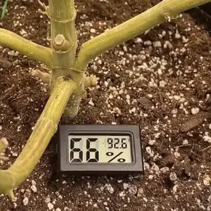 8-Pack Mini Digital Hygrometer Thermometer, Front-View Frame Adhesive for Mason Jar & Reptile Tank, Humidity Monitor for Garden, Greenhouse, Plants, RV, Office, Cellar 12-Month Battery