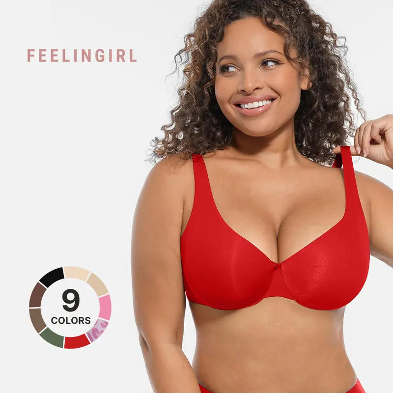 FeelinGirl FeelSoft Minimizer Bras for Women Comfort Underwire Balconette Bras Plus Size Full Coverage No Padded Seamless Everyday Bras Womenswear Comfortable newarrivals#SohoChic