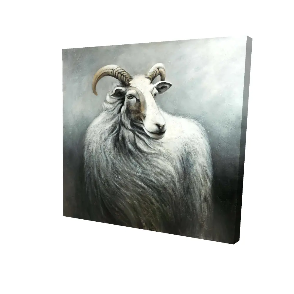 212 MAIN 24 x 24 in. Hangable Cashmere Goat Wall Art - Farm Animal Prints, Goat Graphic Prints, Rustic Farmhouse Home Decor Accent, Bedroom Gift for Animal Lovers, Nature Art, Durable