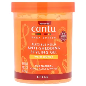 Cantu Shea Butter, Anti-Shedding Styling Gel With Honey, Flexible Hold, 18.5 oz (524 g)