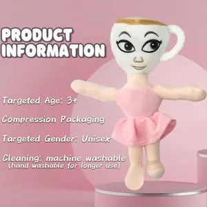 Tung Tung Sahur cappuccino plush doll -expressive eyessoft polyester fabric for home decoration and gifts, playabledesign Perfect gift for boys and girls on birthdays or holidayssuch as Christmas and Huggable Stuffed Animal KawaiiStuffed Animals