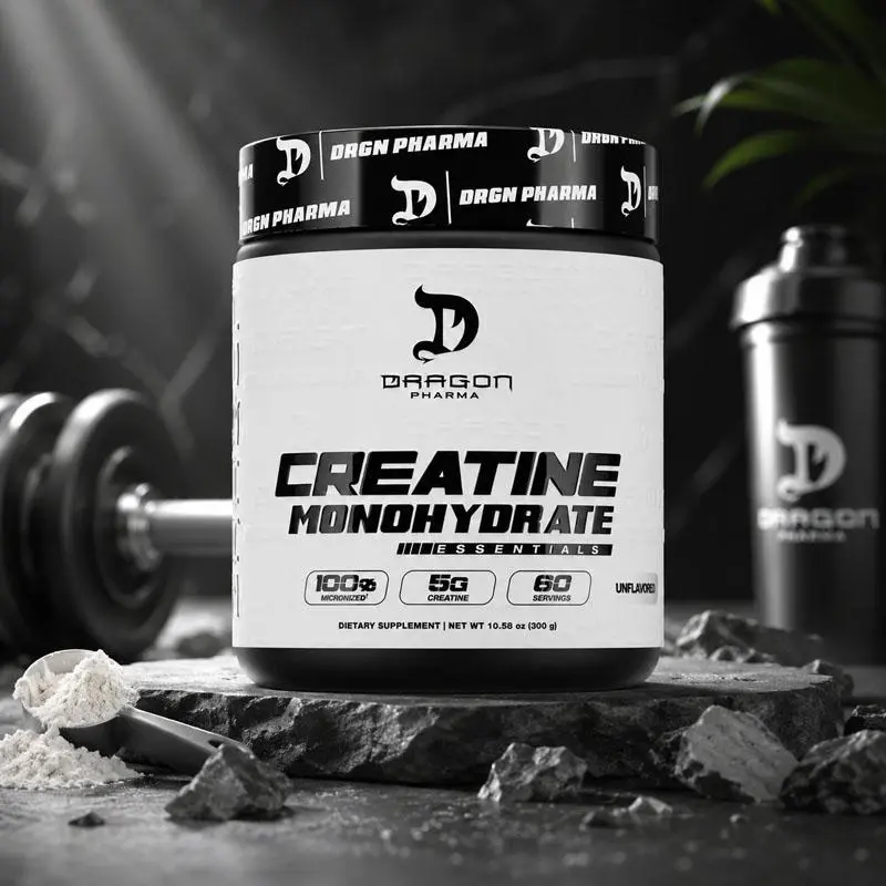DRAGON PHARMA Creatine Monohydrate, Aid Muscle Recovery, Post-Workout Supplement, Antioxidant Support (60 Servings, Unflavored)