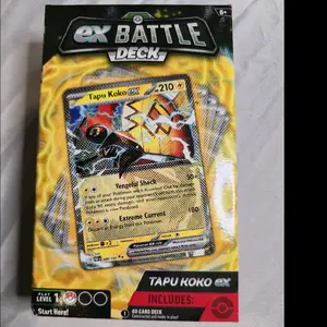 Tapu Koko EX Battle Deck - 60 Card Deck with Vengeful Shock and Extreme Current - Play Level 1 - Includes 60 Cards