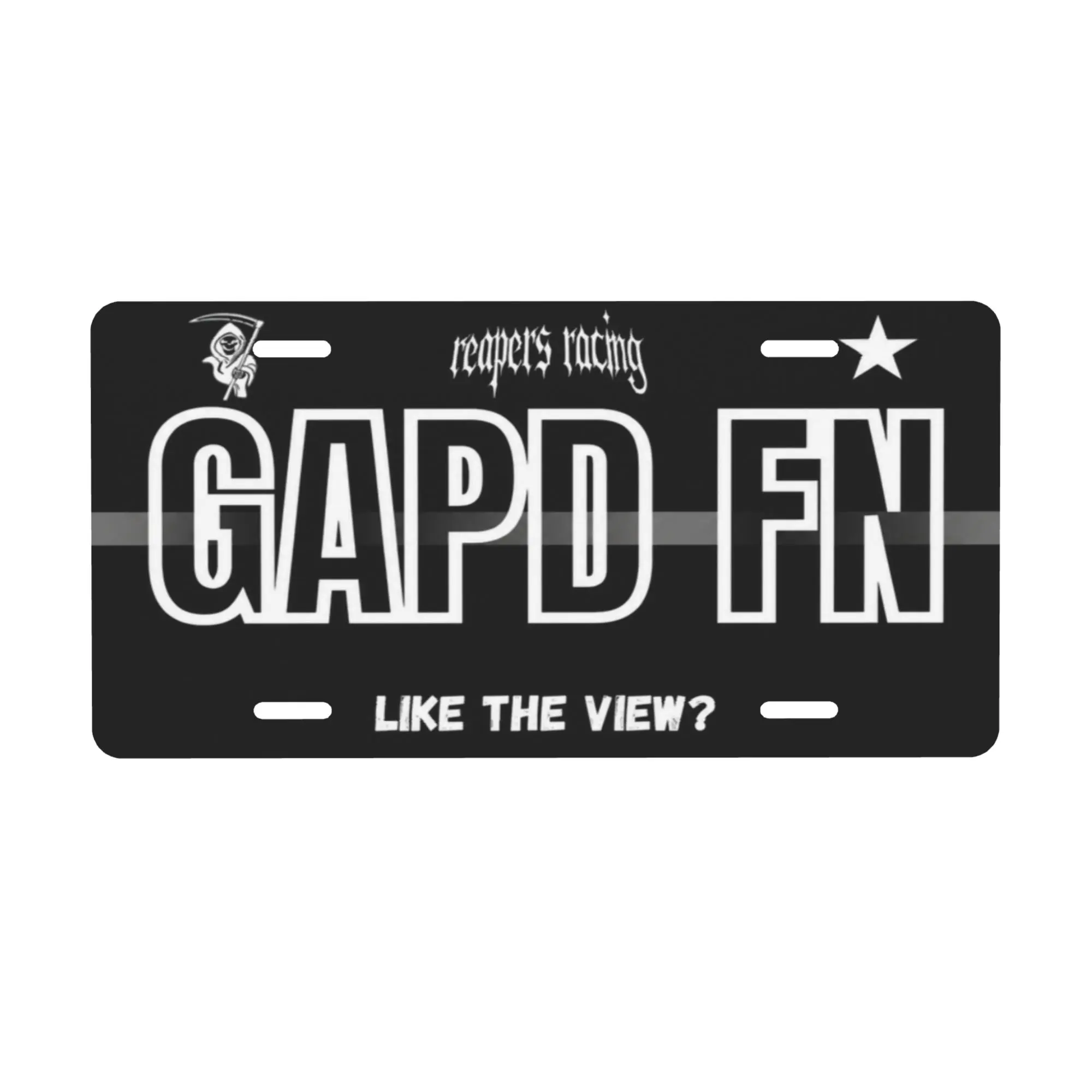 GAPD FN Personalized 4-Holes Metal License Plates - Car, Truck Exterior Accessories, Bright Colors Vehicle Decor Plaques