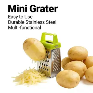 New Compact 4-in-1 Box Grater - Ideal for Shredding Cheese, Zesting Citrus, and Slicing Vegetables for Home Cooking