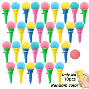 Colorful Mini Ice Cream Launcher Toy Set, Fun Party Gift for Kids, Random Colors, Plastic Base & Striped Design, Perfect for Ice Cream Parties, Gatherings