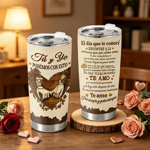 “Tú & Yo” Vaso Térmico de 20 oz – Hecho en EE. UU., Regalo de Aniversario para Él o Ella, Taza de Amor para Esposo y Esposa, Vaso Especial para Parejas y Momentos Inolvidables