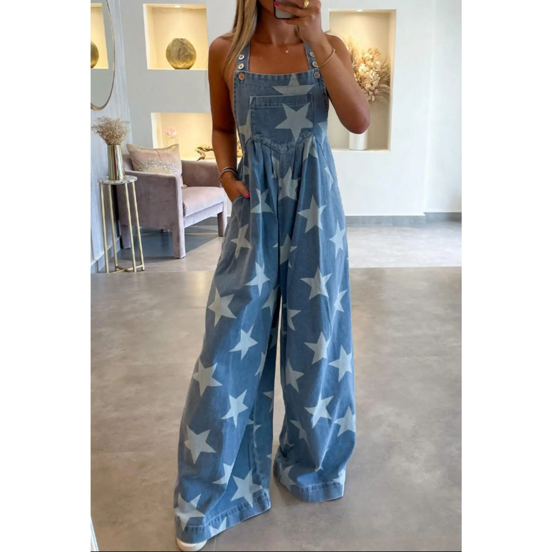 The Stars Align Star Overalls DENIM (S-Xl)