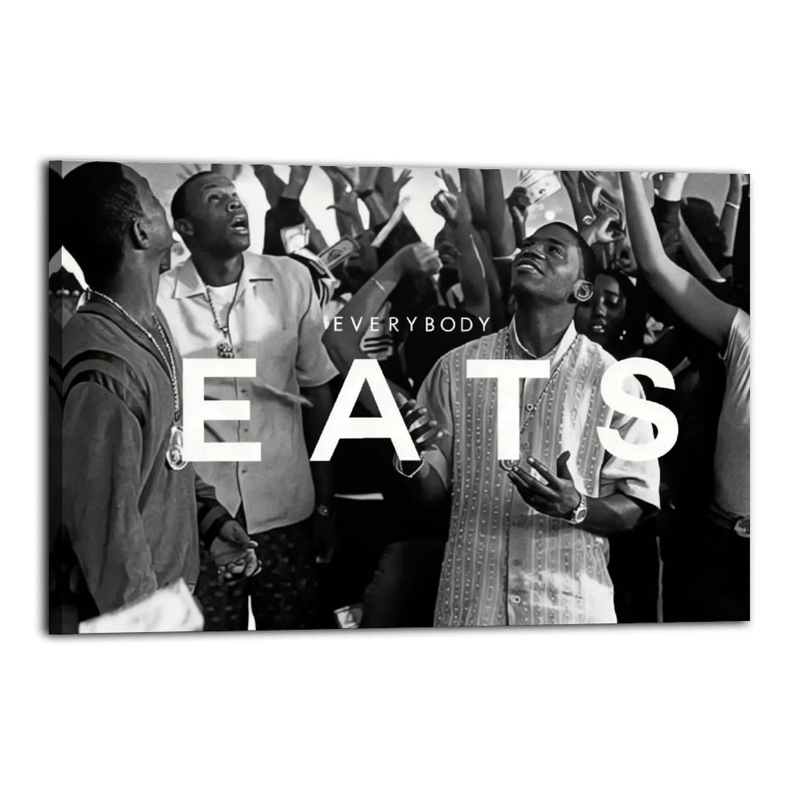 Funny "Everybody Eats" Waterproof Canvas Wall Decor Poster - Modern Abstract Design Indoor Decoration, Long-Lasting DIY Decorative Art for Bathroom, Kitchen - Ideal Gift for Home Enthusiasts