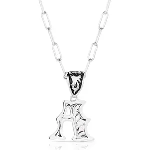 Montana Silversmiths Western Silver Initial Pendant Necklace