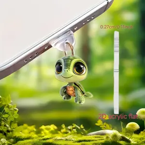 Elegant Turtle Acrylic Phone Dust Plug, Compatible with iPhone/Type-C Connector, Mobile Device Maintenance & Repair Accessory, Phone Charms