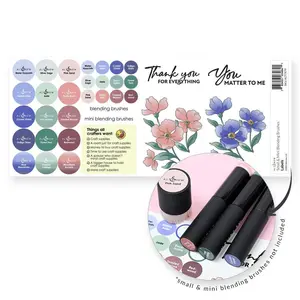 Small & Mini Blending Brushes Label Set - Blue Mountains, Frosted Foliage, Woodland Escape