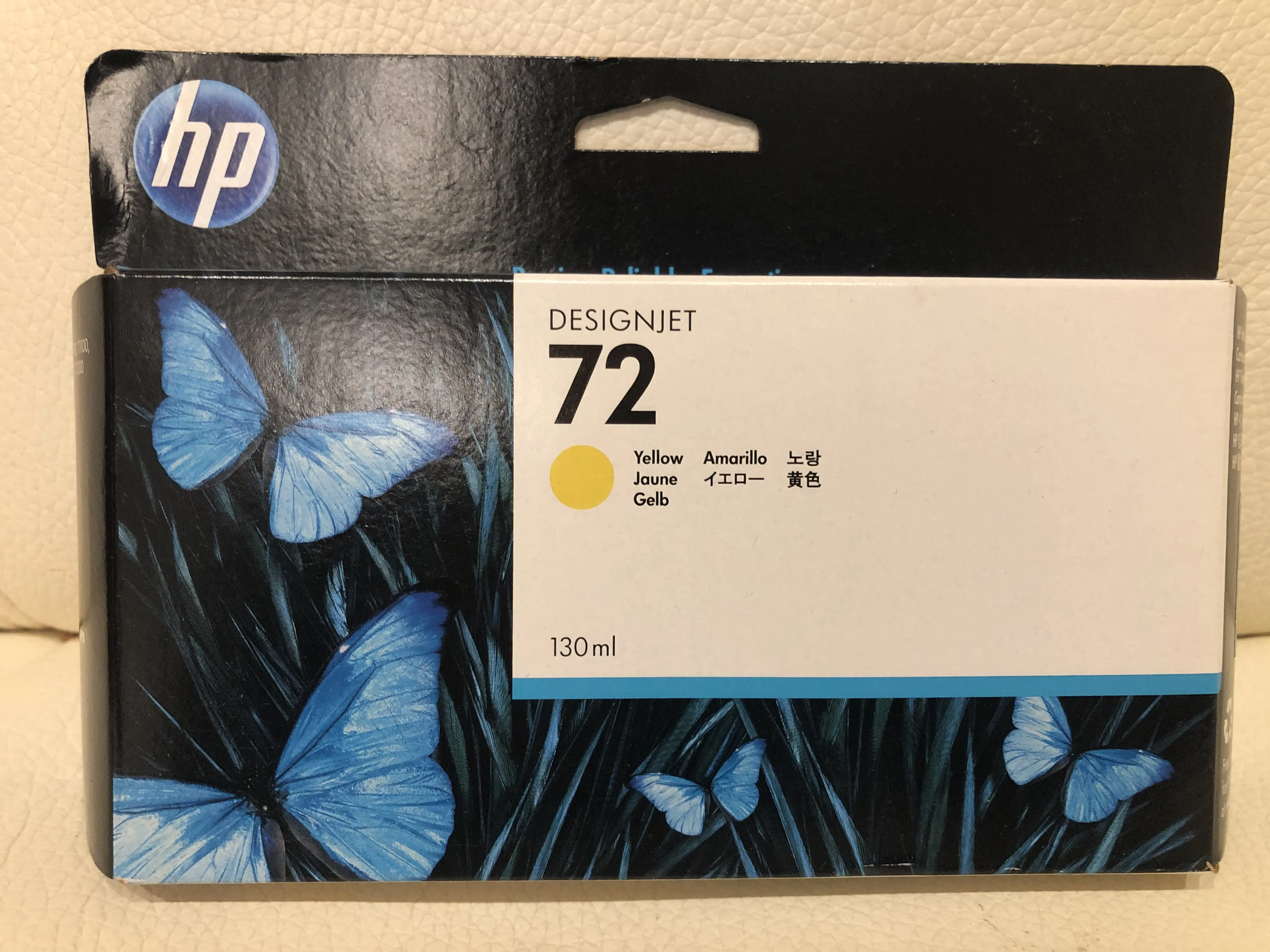 Genuine HP 72 Ink Cartridge (C9373A, Yellow) for DesignJet Printers, New in Original Sealed Box, Exp. Date: March 2019, Free Standard Shipping Within USA