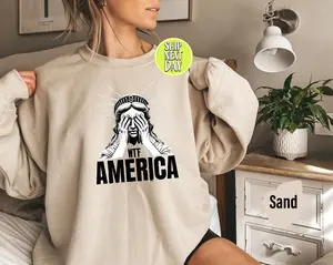 Striking Black And White Statue Of Liberty Wtf America Sweatshirt Political Sweater Protest Hoodie No Kings In America Sweatshirt - Tc111