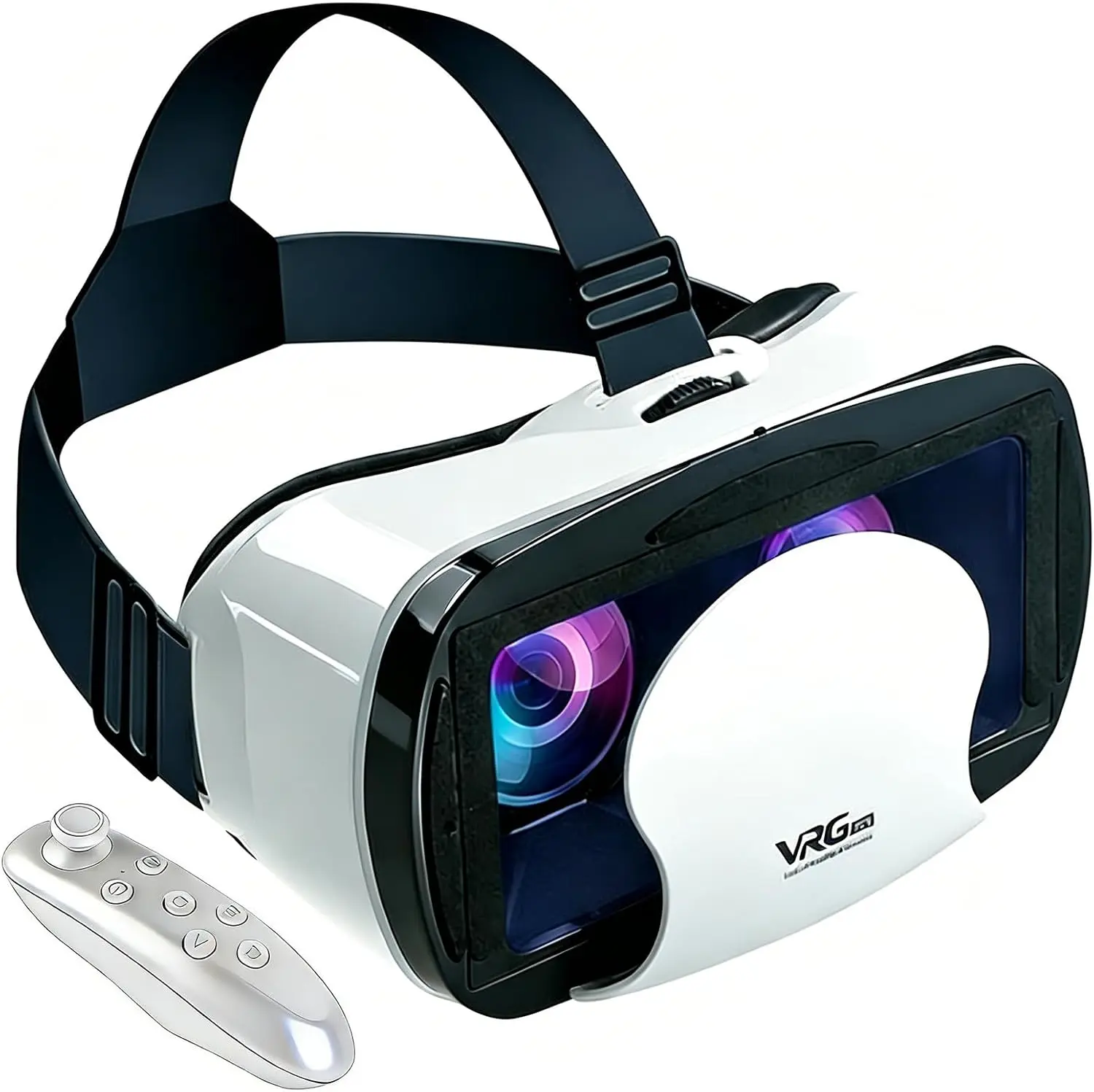 Virtual Reality Headset for Phone with Controller, 3D VR Glasses Adjustable VR Virtual Reality Goggles, Compatible 5.0-7.0 inch for iPhone & Android, for Movies Games(Black