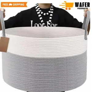 Large Capacity Clothes Basket with Handle - Foldable Laundry Basket - Home Organizer Lightweight  Pack Household Room woven storage