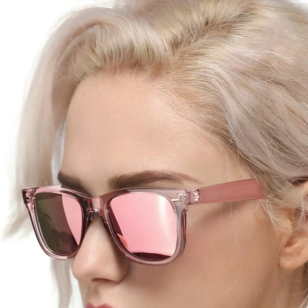 Women's Classic Square Polarized Sunglasses with Lightweight Plastic Frame, Anti-Glare UV400 Lenses for Driving, Driving Shades, High Quality Sunglasses, Lightweight Durable Sunglasses, Plastic Frame Sunglasses