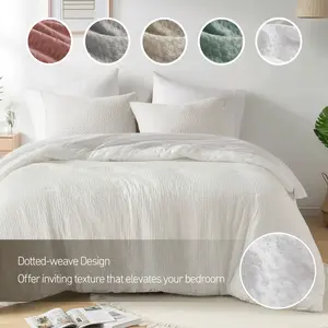 Modern Farmhouse Boho Breathable Dotted Weave Texture Comforter Set - 3 Pieces Comforter set, All Seasons Modern Farmhouse Boho Breathable Dotted Weave Texture Comforter Set - 3 Pieces Comforter set, All Seasons