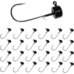Ned Rig Jig Heads - Mushroom Jig Head Shroom Jigs, Bass Fishing Lures, Finesse Jig Fishing Hooks (25-Pack Kit)