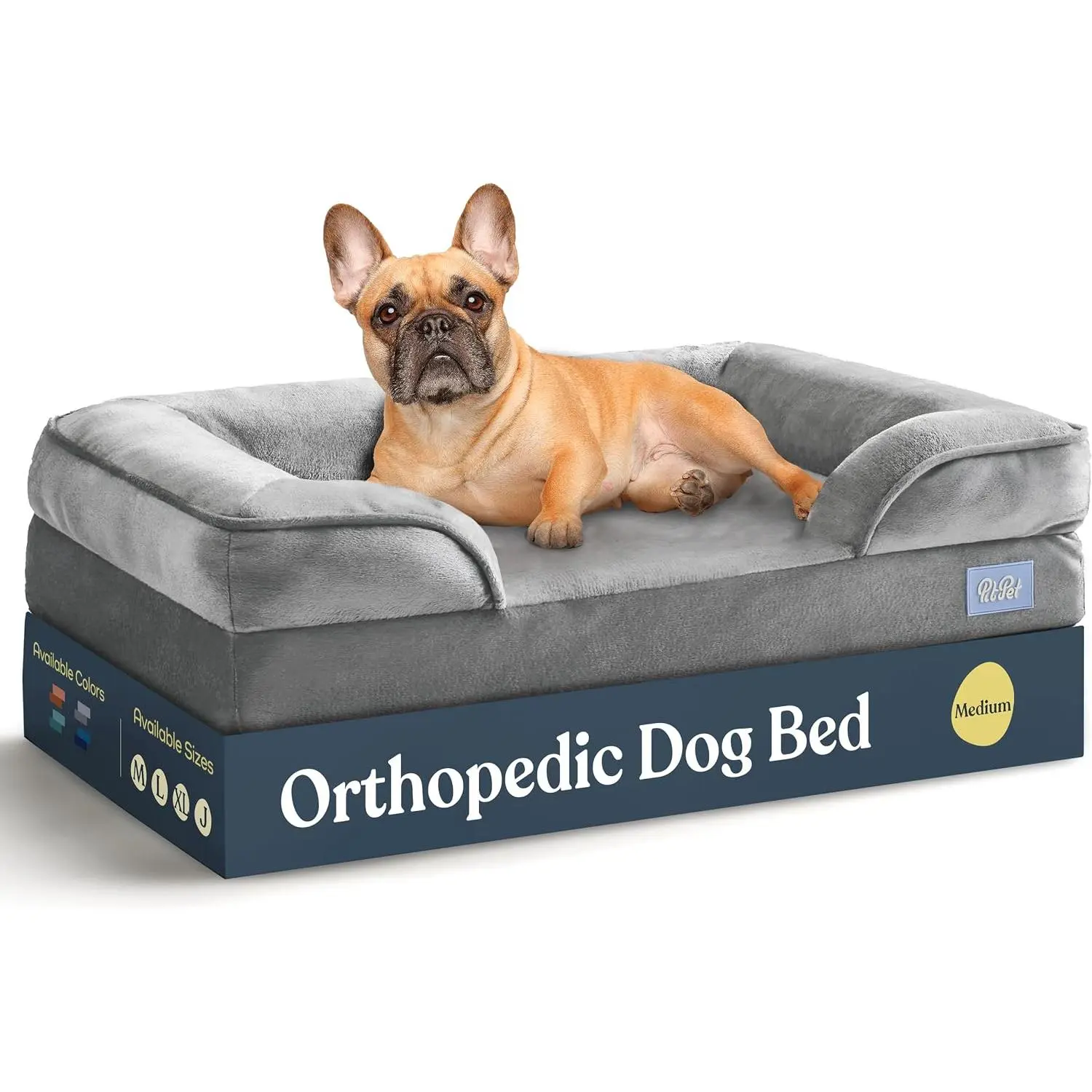 Orthopedic Sofa Dog Bed - Ultra Comfortable Dog Beds for Medium Dogs - Breathable & Waterproof Pet Bed- Egg Foam Sofa Bed with Extra Head and Neck Support - Removable Washable Cover & Nonslip Bottom.