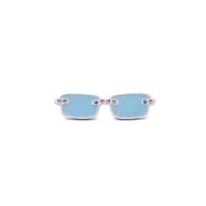 Blue Sunglasses w/Rhinestones Graphic Pin