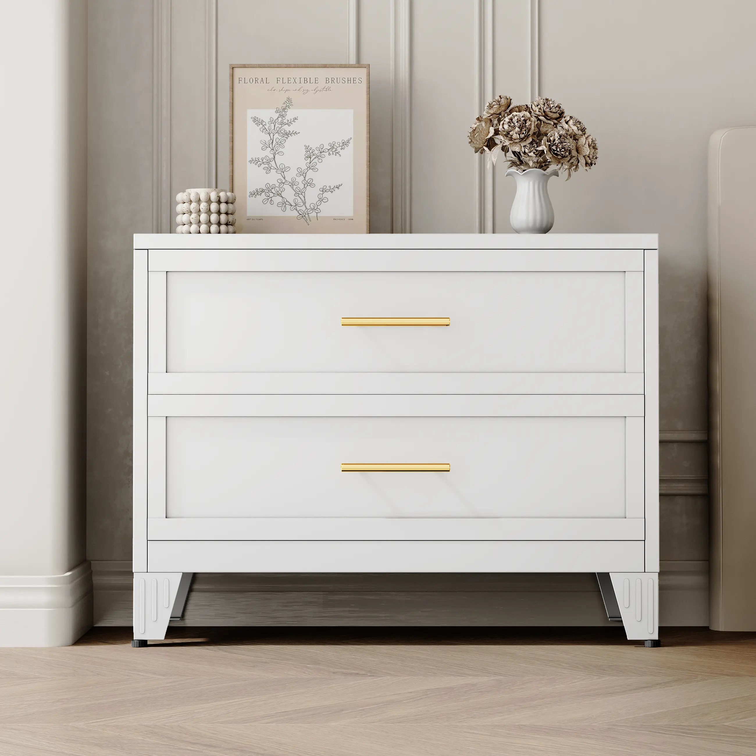 Metal Dresser Chest of Drawers for Bedroom with 2 Drawers Can Be Used as  Nightstand Side